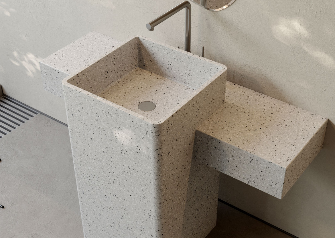 Pedestal Terrazzo Basin Design