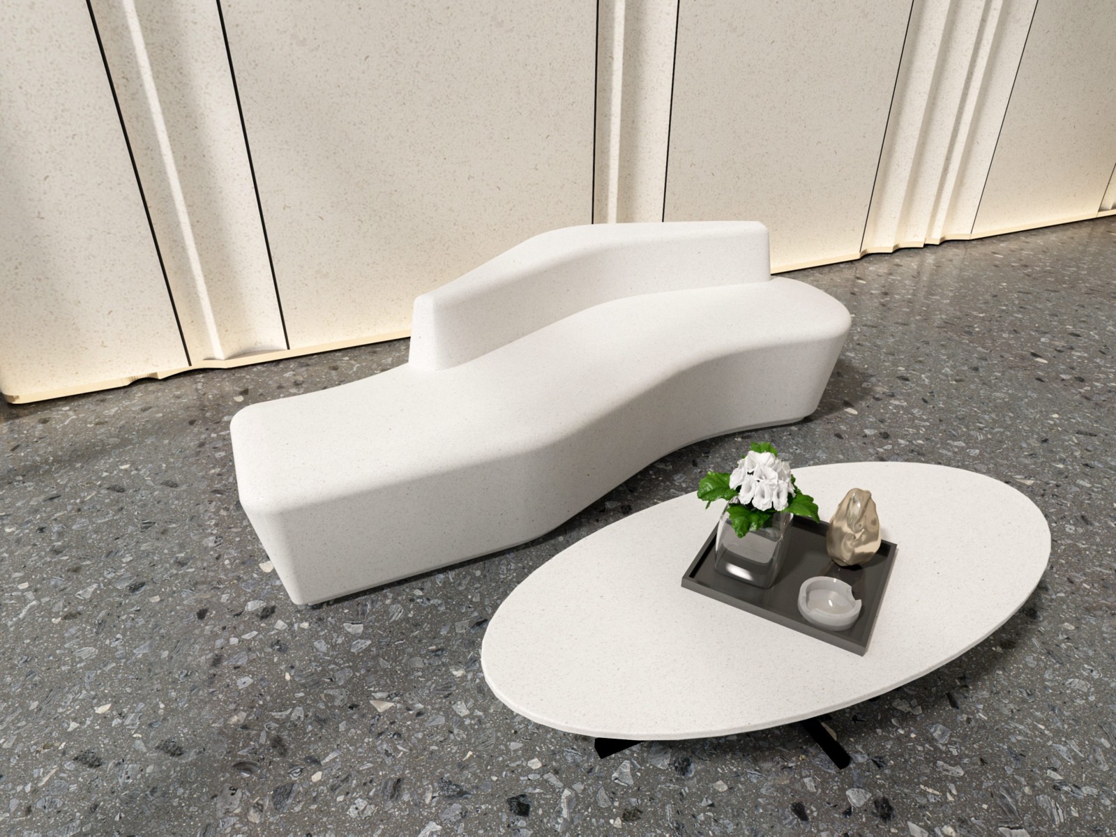 Landscape bench - CBD garden independent backrest seat