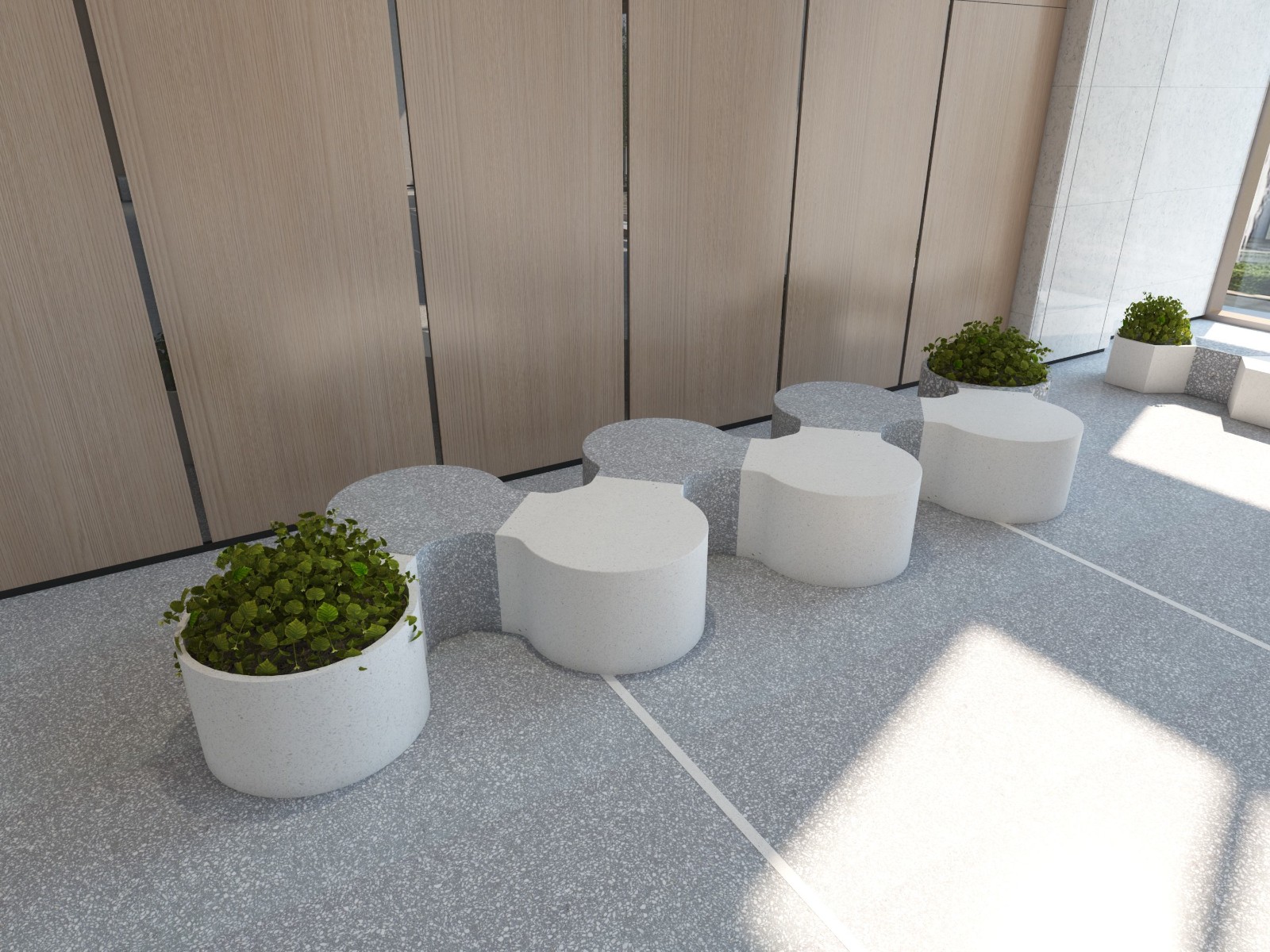 Landscape stool - CBD L-shaped stool combination