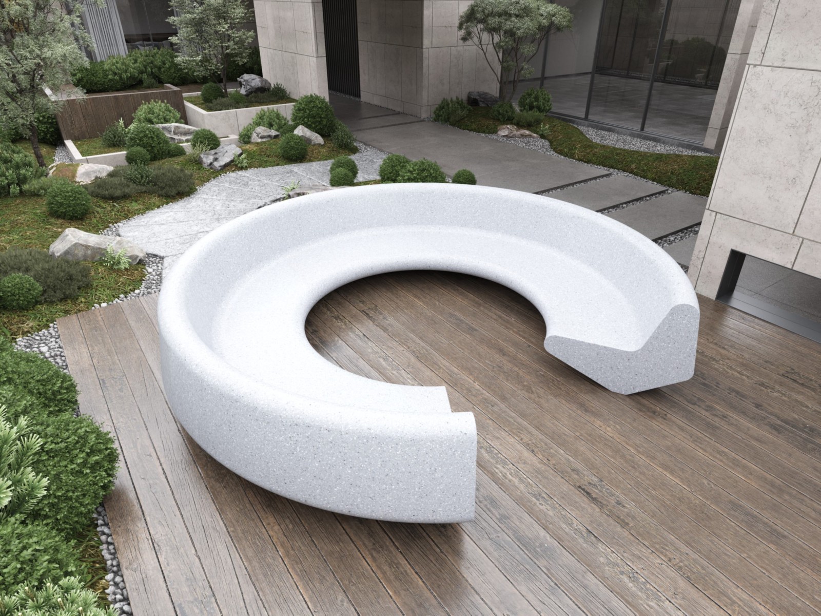 Landscape stool - hotel club fan-shaped stool