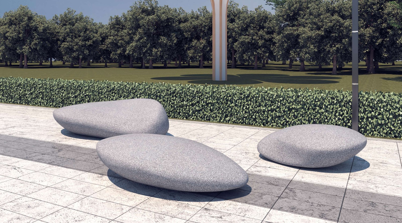 Landscape stool - CBD pebble stool