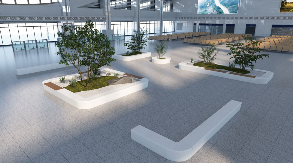 Landscape combination - high-speed train station