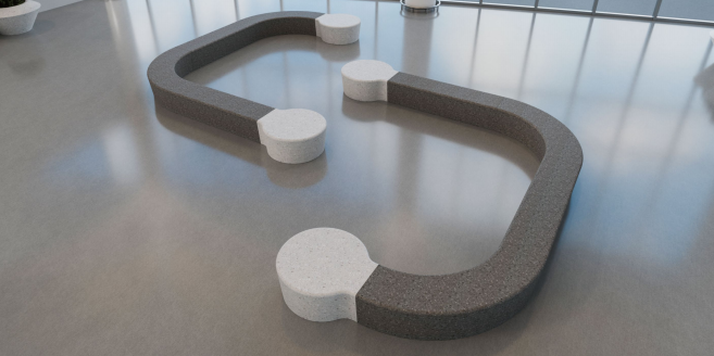 Landscape bench - amusement park G combination