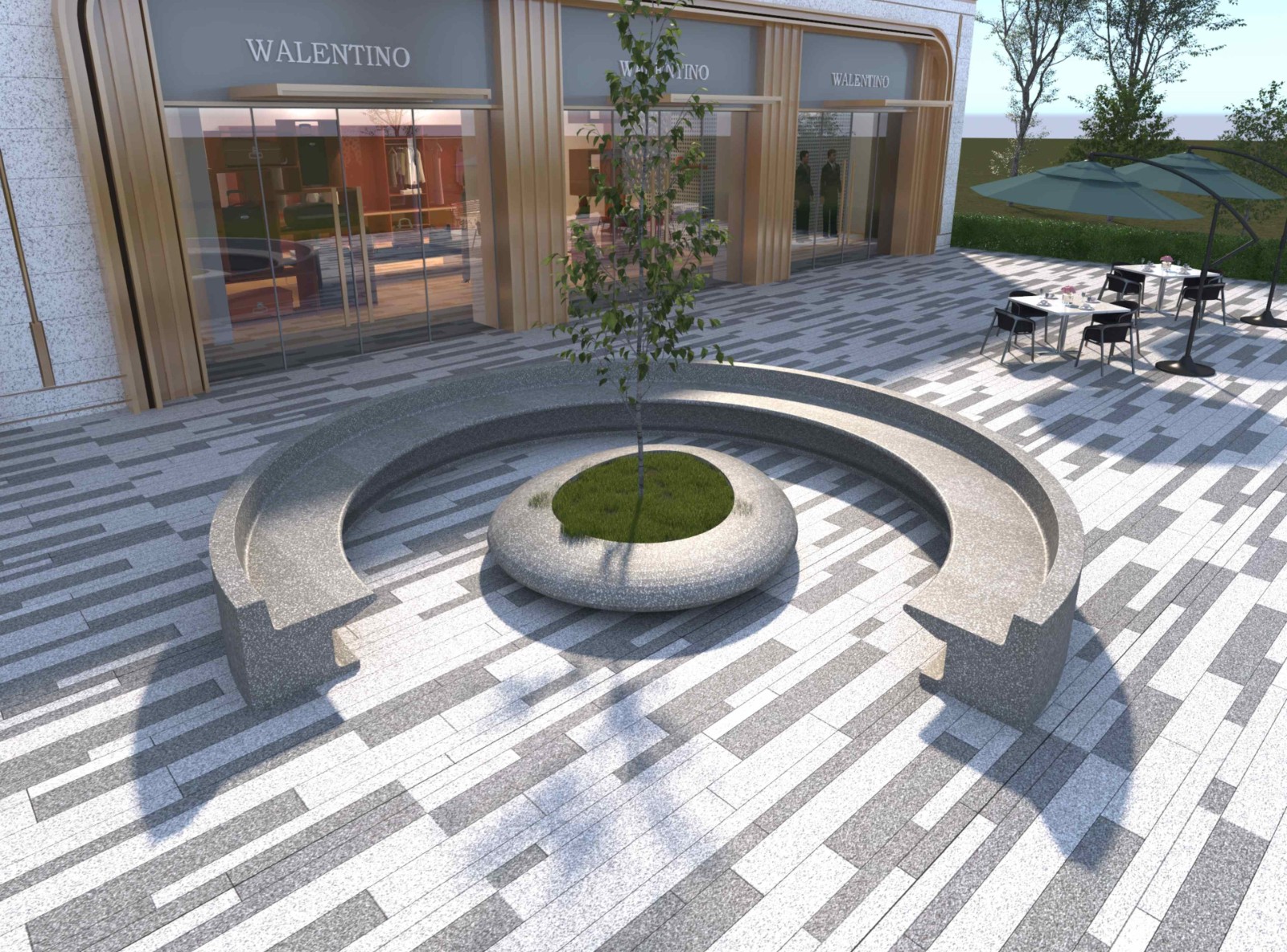 Semi-circular Bench