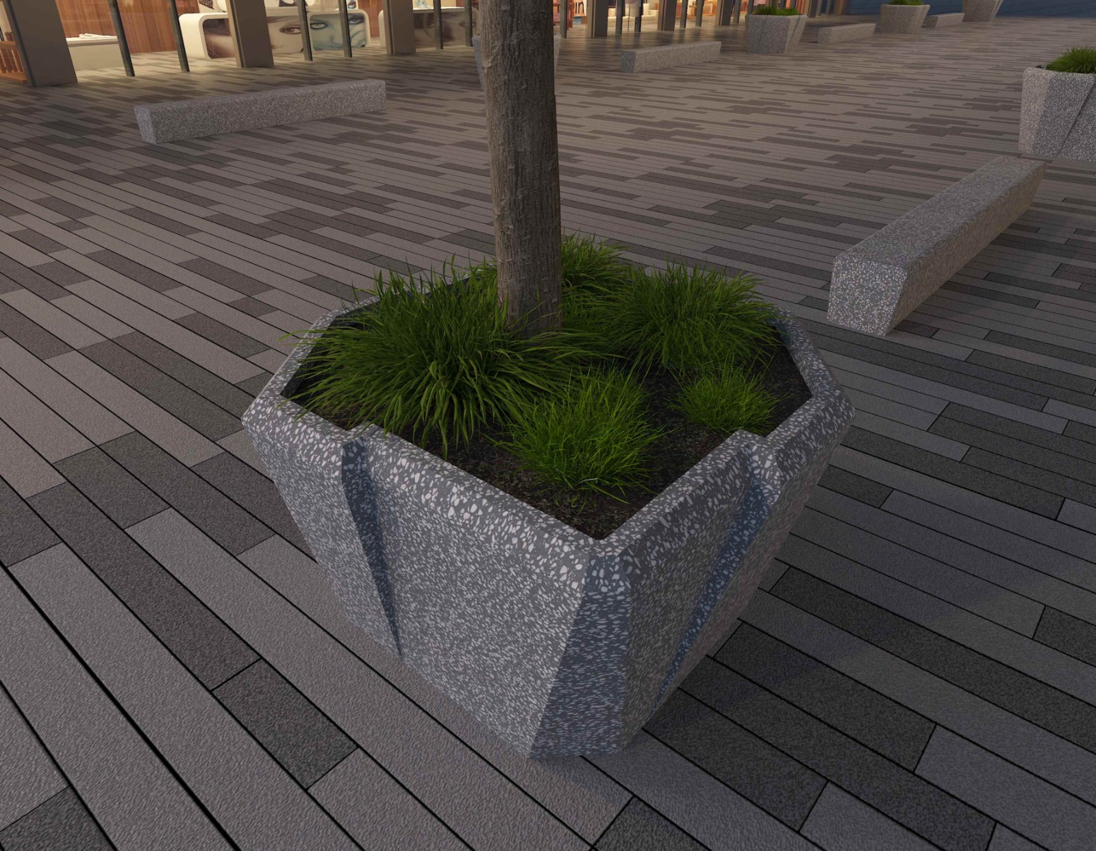 Commercial Space Flower Bed