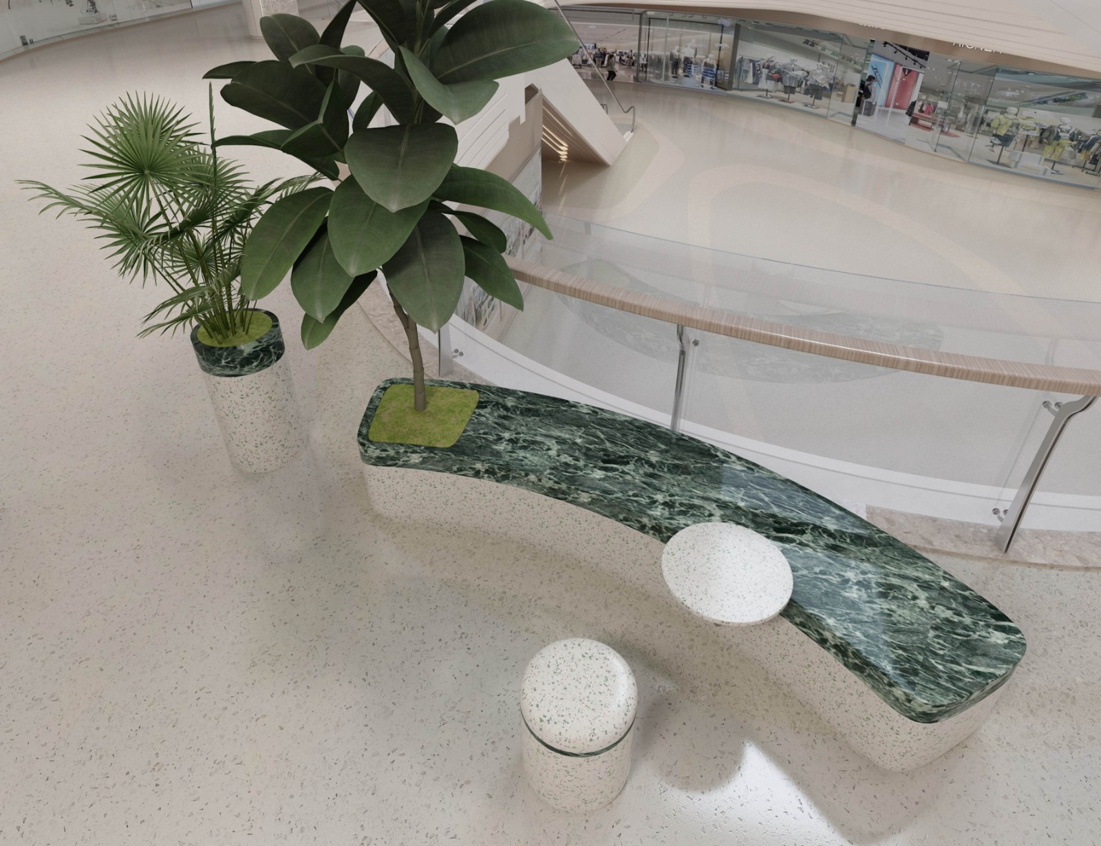 Bench Flower Pot Combination