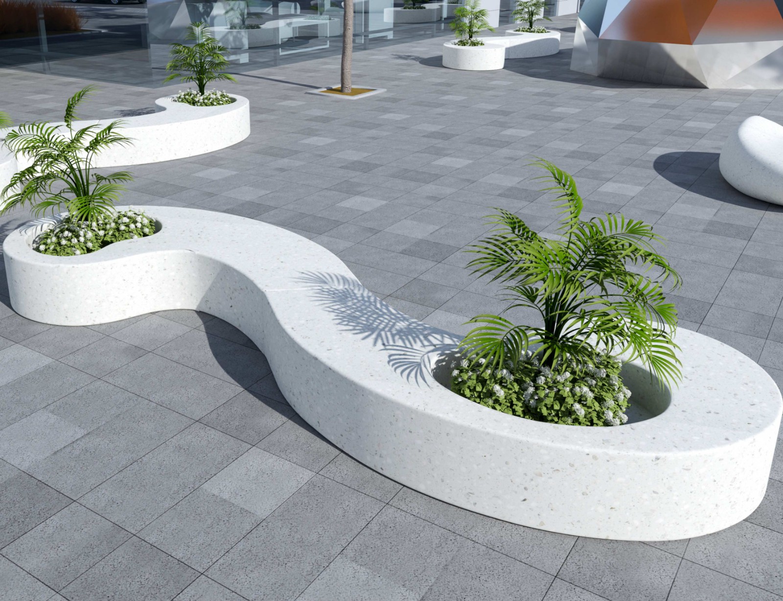 Garden Seat & Planter Combo